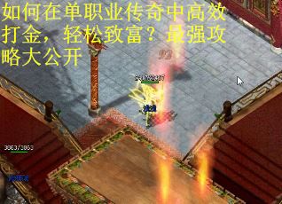 如何在单职业传奇中高效打金，轻松致富？最强攻略大公开