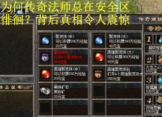 为何传奇法师总在安全区徘徊？背后真相令人震惊