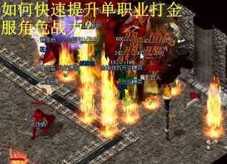 如何快速提升单职业打金服角色战力？
